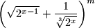 
\left(\sqrt{2^{x-1}}+\frac{1}{\sqrt[3]{2^x}}\right)^m
