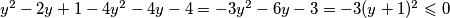 y^2-2y+1-4y^2-4y-4=-3y^2-6y-3=-3(y+1)^2\leqslant 0