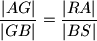 \dfrac{|AG|}{|GB|} = \dfrac{|RA|}{|BS|}