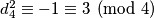 d_4^2\equiv-1\equiv3{\pmod4}