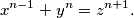 x^{n-1} + y^n = z^{n+1}.