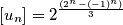 [u_{n}]=2^{\frac{(2^{n}-(-1)^{n})}{3}}