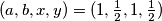 (a,b,x,y)=(1,\frac{1}{2},1,\frac{1}{2})