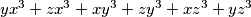 yx^3 + zx^3 + xy^3 + zy^3 + xz^3 + yz^3