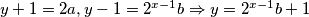 y+1=2a,y-1=2^{x-1}b\Rightarrow y=2^{x-1}b+1