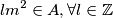 lm^2\in A, \forall l\in \mathbb{Z}