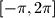 [-\pi, 2\pi]
