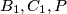 B_1, C_1, P