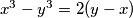 x^3-y^3=2(y-x)