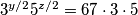3^{y/2}5^{z/2}=67\cdot 3 \cdot 5