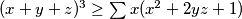 (x+y+z)^3 \geq \sum_{}^{}x(x^2+2yz+1)