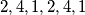 2, 4, 1, 2, 4, 1