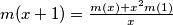 m(x+1) = \frac{m(x) + x^2 m(1)}{x}