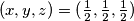 (x,y,z)=(\frac{1}{2},\frac{1}{2},\frac{1}{2})