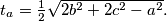 t_a=\frac{1}{2} \sqrt{2b^2+2c^2-a^2}.