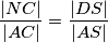 \frac{|NC|}{|AC|} = \frac{|DS|}{|AS|}
