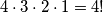 4\cdot 3\cdot 2 \cdot 1=4!