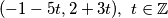 (-1 - 5t, 2 + 3t),\ t \in \mathbb{Z}