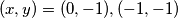 (x, y)=(0,-1), (-1,-1)