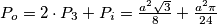 P_o = 2\cdot P_3+P_i = \frac{a^2\sqrt{3}}{8} + \frac{ a^2\pi}{24}