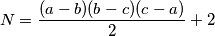 N = \frac{(a-b)(b-c)(c-a)}{2} + 2