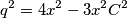 q^2 = 4x^2 - 3x^2C^2