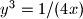 y^3 = 1/(4x)