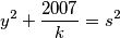 y^2 + \frac{2007}{k} = s^2