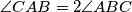 \angle CAB=2\angle ABC