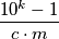 \dfrac{10^k-1}{c\cdot m}