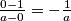 \frac{0-1}{a-0}=-\frac{1}{a}