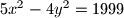5x^2-4y^2=1999