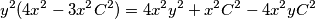 y^2(4x^2-3x^2C^2) = 4x^2y^2 + x^2C^2 - 4x^2yC^2