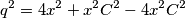 q^2 = 4x^2 + x^2C^2 - 4x^2C^2