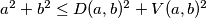 a^2 + b^2 \leq D(a, b)^2 + V(a, b)^2