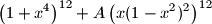 \left(1+x^4\right)^{12}+A\left(x(1-x^2)^2\right)^{12}