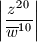 \left| \dfrac{z^{20}}{{\overline{w}} ^{10}} \right|