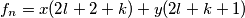 f_n =x(2l+2+k)+y(2l+k+1)