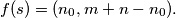 f(s) = (n_0, m + n - n_0).