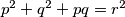 p^2 + q^2 + pq = r^2