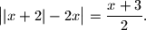 \bigl||x+2|-2x\bigr|=\frac{x+3}2\text{.}