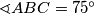 \sphericalangle ABC=75^\circ