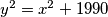 y^2 = x^2 + 1990