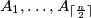 A_1,\ldots,A_{\lceil \frac{n}{2} \rceil}