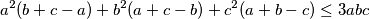a^2(b+c-a)+b^2(a+c-b)+c^2(a+b-c) \leq 3abc
