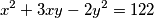x^2+3xy-2y^2=122
