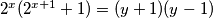 2^x(2^{x+1}+1)=(y+1)(y-1)