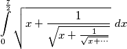 \int_{0}^{\frac{7}{2}} \sqrt{x+\frac{1}{\sqrt{x+\frac{1}{\sqrt{x+\cdots}}}}} \ dx