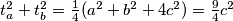 t_a^2+t_b^2=\frac{1}{4}(a^2+b^2+4c^2)=\frac{9}{4}c^2