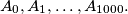A_0, A_1, \ldots, A_{1000}.